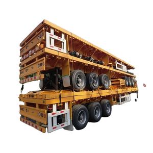 รถพ่วงพื้นเรียบเหล็ก New <span class=keywords><strong>Oreno</strong></span> ขนาด 40 ฟุต 50 ฟุต 60 ฟุต 12 เมตร รับน้ำหนักได้มากกว่า 30,000 กิโลกรัม ระบบกันสะเทือนแบบสามเพลา รับสั่งซื้อจำนวนมาก - Product Image 1