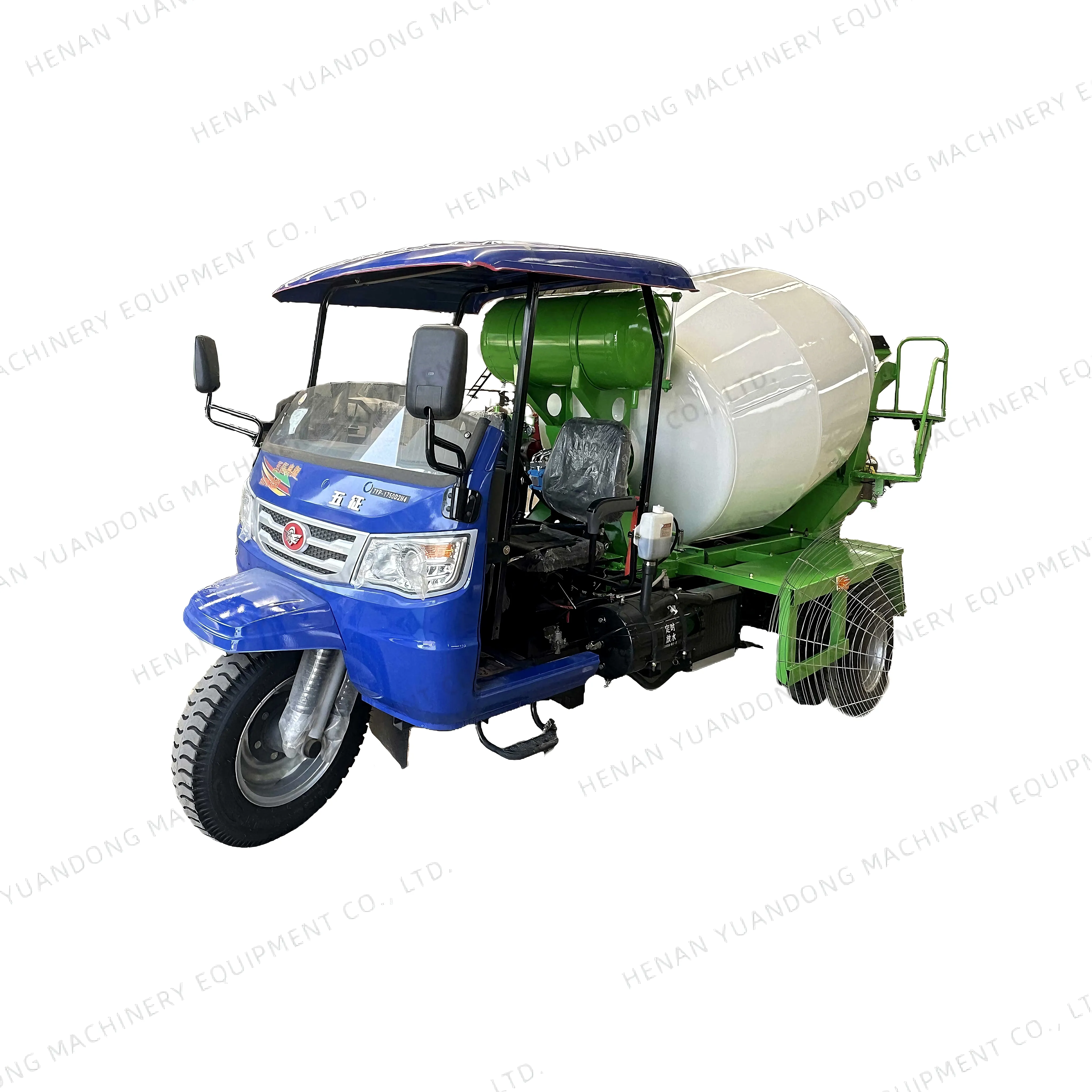 Tricycle Concrete Mixer Machine Diesel Self-Loading Cement Bulk Drum 2 CBM Mixing Tank