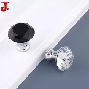 Zinc Alloy <strong>Crystal</strong> Cabinet Handles &amp; <strong>Knobs</strong> Clear <strong>Black</strong> Silver Pulls 96/126/30mm for Kitchen Bathroom Furniture <strong>Drawer</strong> Wardrobe - Product Image 4