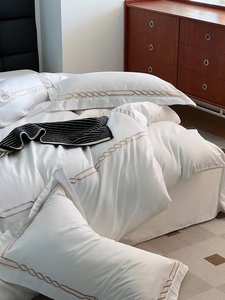 Bộ ga trải giường khách sạn 5 sao cao <span class=keywords><strong>c</strong></span>ấp SANHOO, <span class=keywords><strong>c</strong></span>ỡ King, chấ<span class=keywords><strong>t</strong></span> liệu cotton <span class=keywords><strong>t</strong></span>ùy chỉnh, dùng đượ<span class=keywords><strong>c</strong></span> quanh năm - Product Image 6