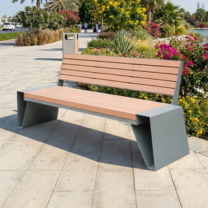 Banc de jardin en composite bois-plastique pour l'aménagement paysager extérieur, idéal pour les espaces publics - Product Image 1