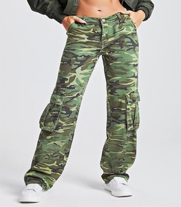 <span class=keywords><strong>Pantaloni</strong></span> dritti mimetici larghi da donna con cerniera a metà vita Casual <span class=keywords><strong>pantaloni</strong></span> Cargo per il mercato europeo americano - Product Image 1