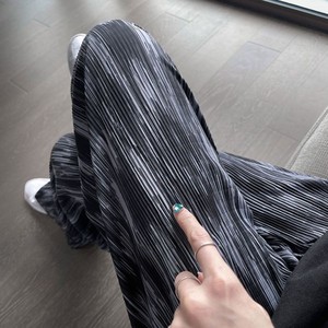 <span class=keywords><strong>Pantalones</strong></span> Casuales de <span class=keywords><strong>Mujer</strong></span> con Estampado Tie Dye, Cintura Alta, Cordón Ajustable, Sueltos, de Seda Helada, para Primavera <span class=keywords><strong>Verano</strong></span>, Suaves y de Pierna Ancha - Product Image 5