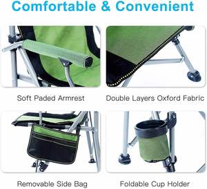 Customized Outdoor Wood Grain Metal Frame Portable Folding Wholesale Beach Camping Fishing Hiking <b>Chair</b> <b>Foldable</b> - Product Image 4