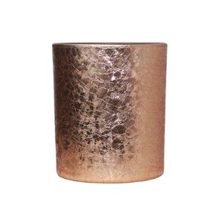 Fabricantes de decoración personalizada al por mayor nuevos diseños crack electrochapado 7oz candelabro de vidrio taza de vela perfumada - Product Image 1