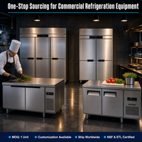Lemari Pendingin Chef Base NSF ETL CE OEM Pabrik Langsung, Meja Kerja Dapur Komersial, Pendingin Bawah Meja, Paket Peralatan Satu Atap