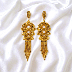 24 karat 6 Gram Gold Plated Brass Party Functiob <b>Earrings</b> Hiphop Style Engagement Party Wedding Jewelry Set Fashion - Product Image 1