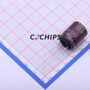 Condensateur électrolytique en aluminium à montage traversant EKXG451ELL220ML20S, montage traversant, D16xL20mm 22uF 20% 450V 725mA-100kHz - Product Image 1