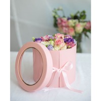 Boîte à fleurs cylindrique transparente en PVC, boîte d'emballage transparente, personnalisable selon la demande