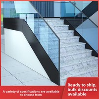 Seitlich Montiertes Rahmenloses Glas-Treppengeländer U-Kanal Aluminiumlegierung Luxuriöse Zementfreie Befestigung Innen/Außen Balkon Pool