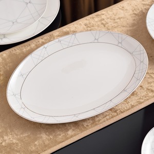 Vajilla de Porcelana Fina Blanca de Lujo en Oferta, Juego de Platos de Porcelana con Borde Dorado, Plato de Cerámica para Bodas y Fiestas - Product Image 4
