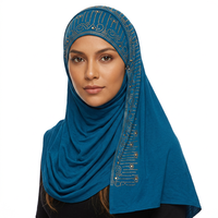 Großhandel Dubai Muslimischer Schal Damen Hijab mit Steinperlen Baumwoll-Jersey Hijab Stola Schal Pashmina