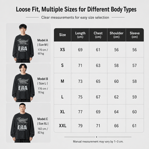 260G Heavyweight Cotton Long Sleeve T-Shirt <b>Men</b> Vintage Washed Graphic Print Loose Streetwear Tee Custom OEM Supplier Top - Product Image 4
