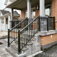 USA Outdoor Black Metal Aluminium Railing Deck Railing System Aluminum Rail Kit Balcon Aluminium Railing Personnalisation d'usine