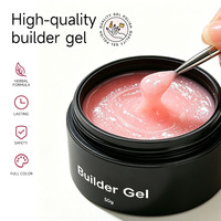 Nouvel Arrivage Prix Usine Gel Constructeur Pailleté 50g pour Salon de Manucure, Gel Dur pour Peinture d'Ongles et Extension d'Ongles