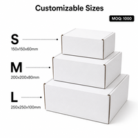 Boîte d'expédition en carton ondulé avec vernis brillant blanc personnalisé avec logo, pour bijoux, cosmétiques, petites entreprises, cadeaux