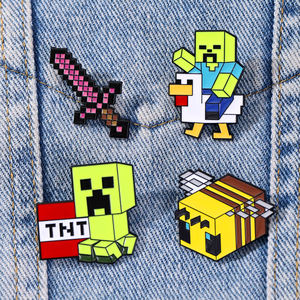 YINI Pixel World UV-Bedruckter Zinklegierungs-Pin – Game-Charakter-Abzeichen, langlebige Sammlerstücke für Gamer, ideales Geschenk & Accessoire für Fans - Product Image 2