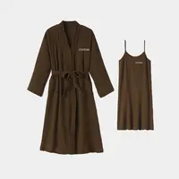 Набор халат-кимоно и платье женские из муслина