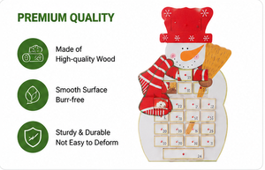 Custom Wooden Snowman Advent <b>Calendar</b> 24 Drawers Refillable Christmas Countdown Tabletop Decoration Wholesale Supplier - Product Image 4