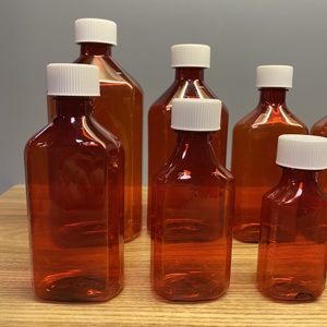 Quy Mô Dược Phẩm Chai Amber Oval <span class=keywords><strong>RX</strong></span> Thuốc Lỏng Chai Với CR Cap - Product Image 2