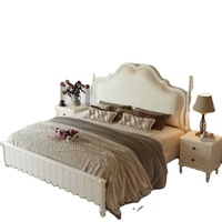 JY-B418 lit double king size surdimensionné de 2m de luxe américain avec cadre en bois massif français lit queen size de luxe léger-chambre à coucher rembourrée