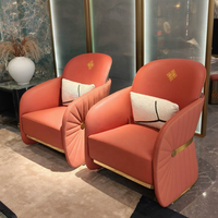 Ensemble de canapés modulaires en cuir de luxe léger italien moderne pour salon, canapé sectionnel avec design à boucle déployable
