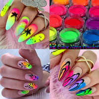 Poudre de pigment néon réactive aux UV lueur dans la lumière noire couleurs vives pour le fard à paupières corporel, maquillage d'halloween de fête de carnaval