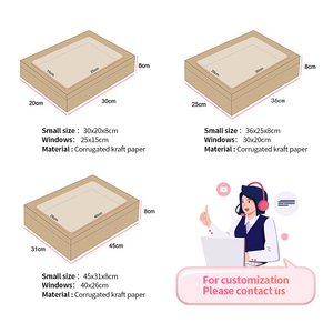 Kotak Kemasan Katering Grosir dengan Jendela Transparan Kotak Kertas Kraft Besar untuk Makanan Darurat, Kue, dan Bento - Product Image 5