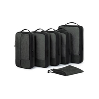 Lot de cubes de compression imperméables pour la mode, légers en polyester, avec logo personnalisé, sacs de rangement de voyage multifonctionnels en gros