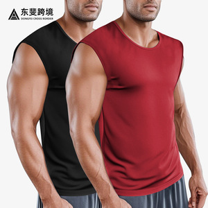 Débardeur de sport léger et respirant pour homme, à séchage rapide, en polyester, avec ourlet arrondi, idéal pour l'entraînement et l'été - Product Image 2