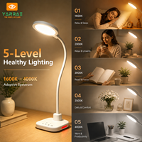 Lampe de table LED moderne à commande tactile, 5 modes de couleur, 1600K~4000K, pour chambre à coucher, bureau, salon, avec variateur d'intensité