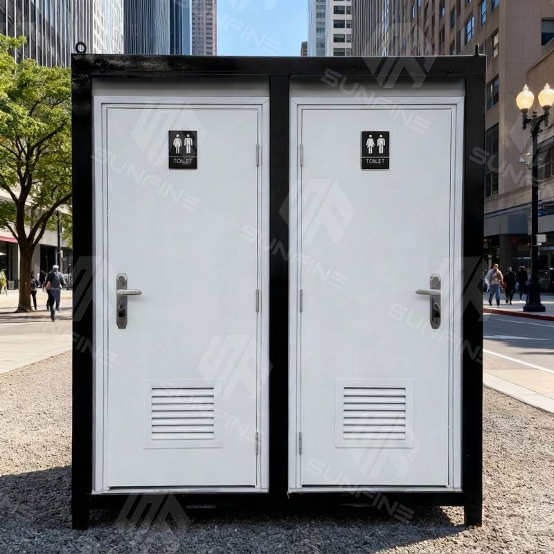 Customizable Portable Toilet Container Durable Steel Prefab Bathroom Unit for Camping, Construction, and Emergency Use - Image 4
