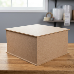 <b>Square</b> MDF Wooden Box With Lid Modern Home Decoration Tabletop Storage Case Durable Craft Material - Product Image 6