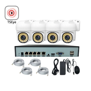Système de caméra POE 4CH, couleur intégrale, audio bidirectionnel, détection humaine, kit de caméra IP PTZ POE CCTV pour la sécurité à domicile, intérieur et extérieur - Product Image 1