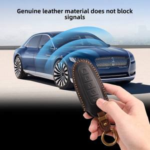 Étui pour clé de voiture en cuir, porte-clés intelligent pour Lincoln Aviator, Navigator et série Navigator, porte-clés de voiture en cuir véritable - Product Image 3
