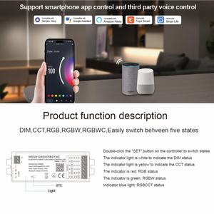 MC206Z 메쉬 그룹 싱크 5-in-1 지그비 스마트 앱 제어 12V 24V 멀티 4존 LED 스트립 라이트 PWM 컨트롤러 IP20 360W 30M - Product Image 3