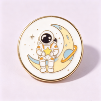 Ensemble de badges personnalisés en émail dur, astronaute, broche en alliage de zinc pour sac à dos, décoratif, souvenir, cadeau