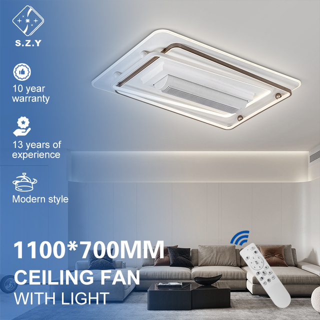 Factory Supply Dimmable Dining Room Bedroom Office Indoor Home Bladeless Ceiling Fan With Led Light and Remote