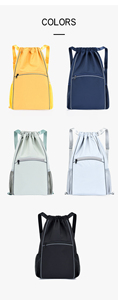 Sac à cordon pliable en polyester personnalisé, imperméable, pour le sport, la salle de sport, résistant à l'eau, pour les sacs à cordon décontractés, sac à dos - Product Image 6