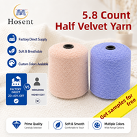 Fil demi-velours sans poils 5.8 Count, 100% Polyester, velours simple face, cône de 1kg pour pulls, couvertures, jouets en peluche, écharpes