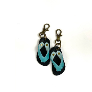 Retro flip-flop <b>bag</b> <b>charm</b>, new keychain, PU leather flip-flop pendant, personalized car keychain - Product Image 4