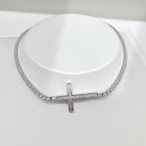 custom plata 925 Silver gold plated friendship bracelet fashion jewelry zircon hip hop vintage cross <b>charm</b> bracelets for girls - Product Image 4