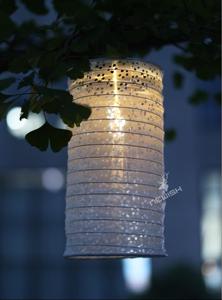 Kanlong tùy chỉnh <span class=keywords><strong>LED</strong></span> năng lượng mặt trời Powered giấy đèn lồng Trắng vườn treo trang trí cho cắm trại ngoài trời bền và thân thiện với môi - Product Image 3