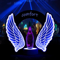 Présentoir de Bouteilles LED Personnalisé pour Service VIP en Boîte de Nuit, Glorificateur de Bouteilles en Forme d'Ailes, Support Lumineux pour Bouteilles de Champagne