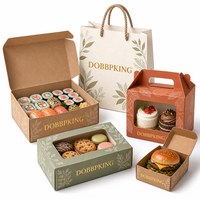 Boîte en carton pliable en gros, personnalisable avec logo, pour emballage jetable de burgers, frites, donuts, poulet, plats à emporter et restauration rapide