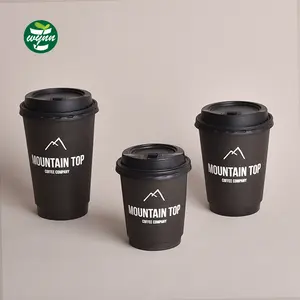 Großhandel Private Label benutzer definierte Druckfarben Hersteller Papier doppelwandige Einweg 12oz Tee Kaffee Pappbecher