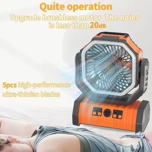 Trending USB 20000mAh <strong>Rechargeable</strong> Fan with Lights Portable Outdoor Camping Table Colder <strong>Air</strong> Cooling Fan for Car Hotel - Product Image 6