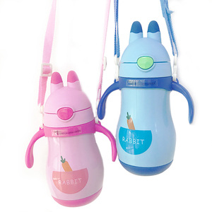 Wholesale Stainless Steel Insulated Toddler <b>Flask</b> Kids Water Bottle for Travel <b>with</b> <b>Straw</b> Lid & Handle - Product Image 2