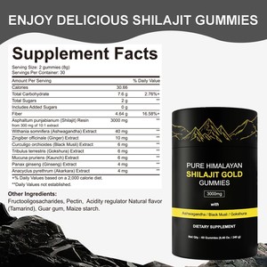 Gommes de Shilajit de l'Himalaya pur OEM Gommes de minéraux de l'Himalaya Gommes aux vitamines Shilajit Personnaliser les suppléments nutritionnels - Product Image 5