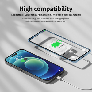 Banco de Energía Magnético de Aleación de Aluminio Premium, Estación de Carga Inalámbrica 3 en 1, Paquete de Batería Portátil de 20W para <span class=keywords><strong>iPhone</strong></span>, Reloj y Auriculares - Product Image 3